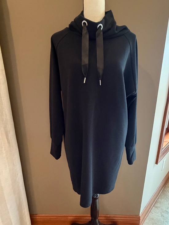 Express Dresses & Skirts - Express Women's Black Hoodie Sweatshirt Dress Minimalist Neutral, Size Large
